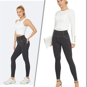 G4Free Yoga Leggings with Pockets High Waisted Workout Legging for Athletic XL